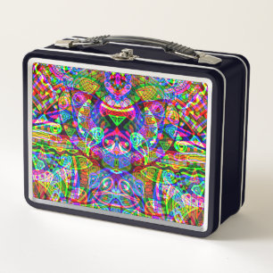 Fantasy Art skizzieren - Abstrakt Neon Shift 3 Metall Brotdose