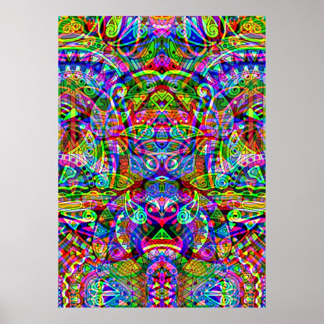 Fantasy Art skizzieren - Abstrakt Neon Shift 3 Poster (Vorne)