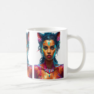 Fantasy Art Vibranding Colors Mystical Portrait Ab Kaffeetasse