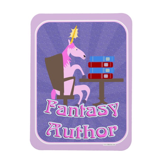 Fantasy Author Unicorn Spaß Schreiben Slogan Magnet (Vertikal)