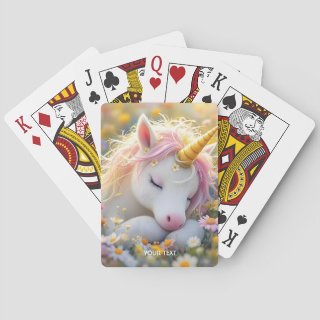 Fantasy Baby Unicorn Blume Spielkarten (Rückseite)