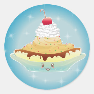 Fantasy Bananasplit Runder Aufkleber
