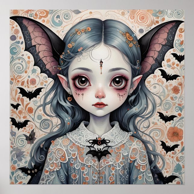 Fantasy Bat Girl Poster (Vorne)