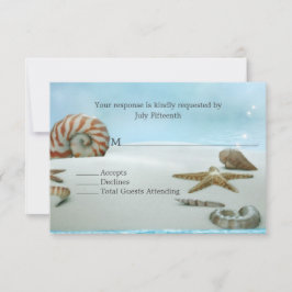 Fantasy Beach mit Muscheln Hochzeit RSVP Card Karte