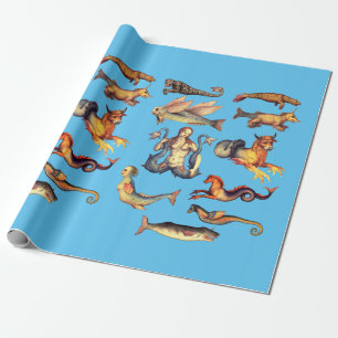 Fantasy Beasts Sea Creatures Monster Art Geschenkpapier