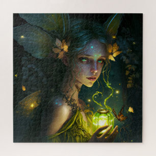 Fantasy Beautiful Green Forest Fairy Puzzle