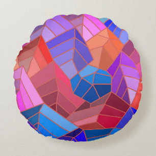 Fantasy‑Berge Ansicht vom Himmel Rundes Kissen