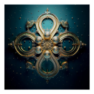 Fantasy-Bild Steampunk-inspirierte Medaille Poster