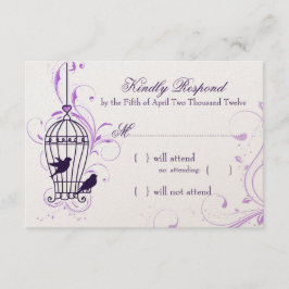 Fantasy Bird Cage mit Wirbel Eggplant UAWG RSVP Karte