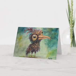 Fantasy Bird Whimsical Faltes Grußkarte Karte