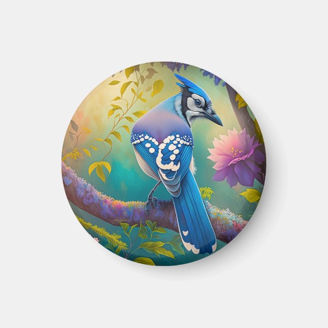 Fantasy Birds Blue Jay Magnet (Vorne)