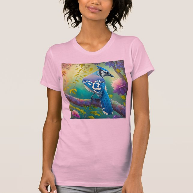 Fantasy Birds Blue Jay T-Shirt (Vorderseite)