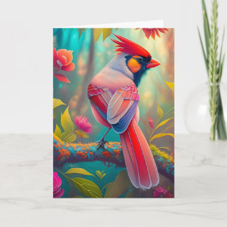 Fantasy Birds Männlicher Kardinal Karte