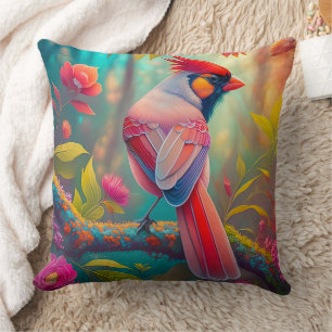Fantasy Birds Männlicher Kardinal Kissen