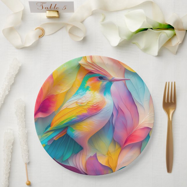Fantasy Birds Silk Bird Pappteller (Hochzeit)