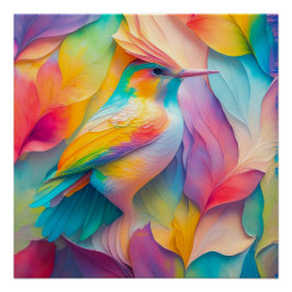 Fantasy Birds Silk Bird Poster
