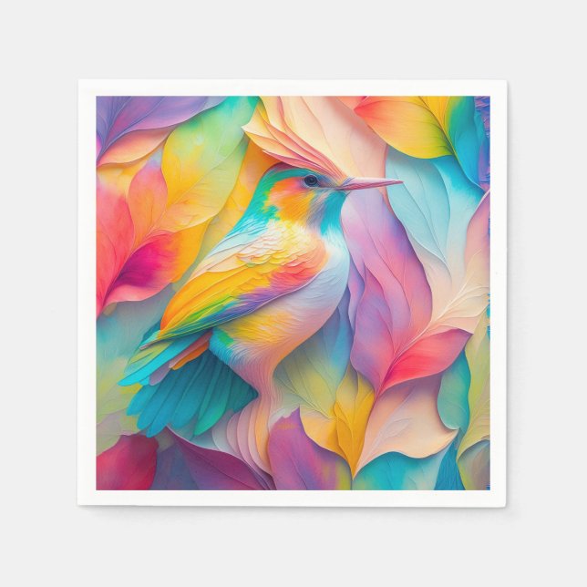 Fantasy Birds Silk Bird Serviette (Vorderseite)