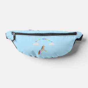 Fantasy Birthday Unicorn Regenbogen und Wolken Bauchtasche