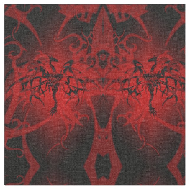 Fantasy Black Dragons Goth Stoff (Nahaufnahme)