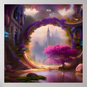 Fantasy Bläserhof Rosa Baum Poster