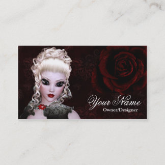Fantasy Blonde Dark Gothic Style Business Card 3 Visitenkarte