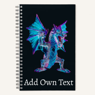 Fantasy Blue Fire Dragon Notizbuch