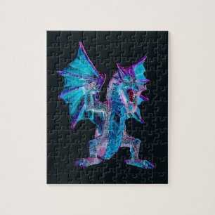 Fantasy Blue Fire Dragon Puzzle