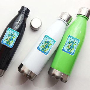 Fantasy Blue Green Seepferd Dragon Seaweed Frame Aufkleber