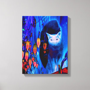 Fantasy Blue Siamese Cat Abstrakt Animal Art Leinwanddruck