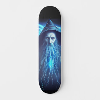 Fantasy Blue Wizard Illustrator Thunder Graphic Skateboard