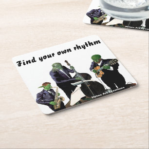 Fantasy Blues Musicians Music Art Paper Untersetze Rechteckiger Pappuntersetzer