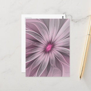 Fantasy Blume Abstrakt Plum Flora Fraktal Kunst Postkarte