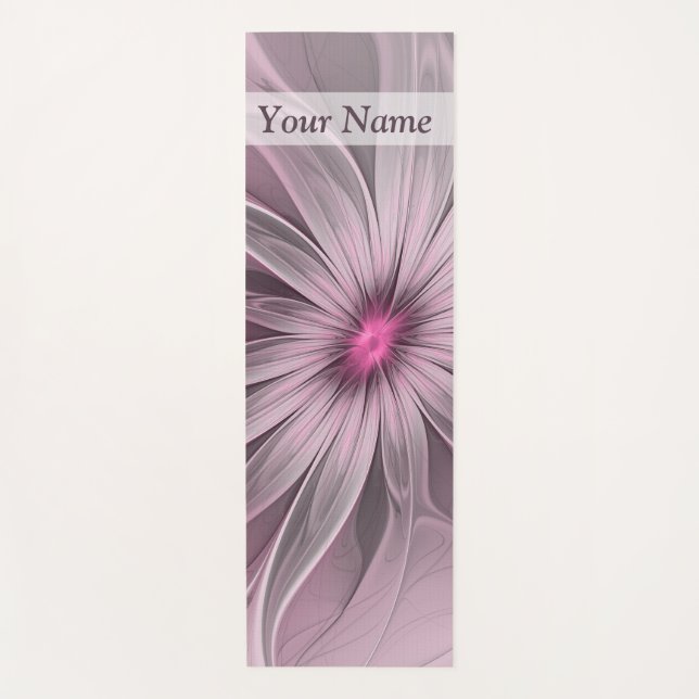 Fantasy Blume Abstrakt Plum Fraktal Name Yogamatte (Vorderseite)