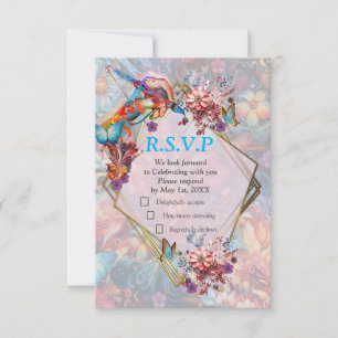 Fantasy-Blume bringen die Naturfreude zum Ausdruck RSVP Karte