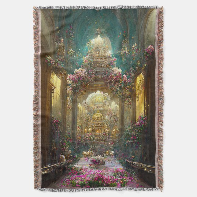 Fantasy Blume Church - Blanket Decke (Vorderseite Vertikal)