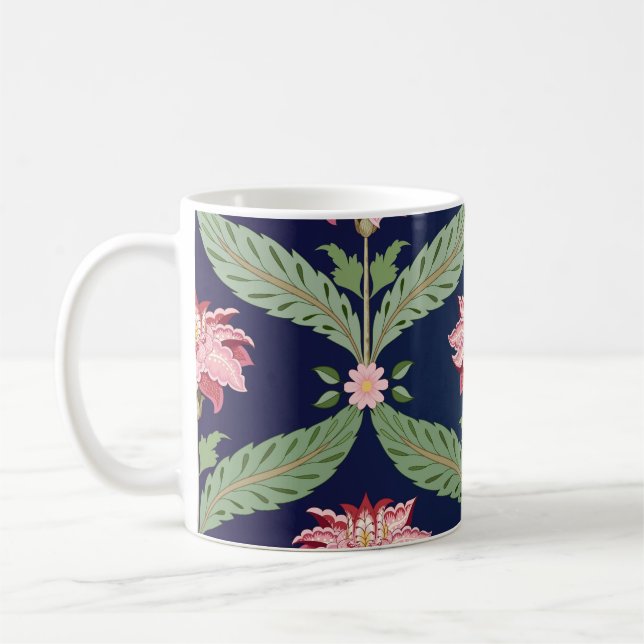 Fantasy-Blume: Dunkle indische Motive Kaffeetasse (Links)
