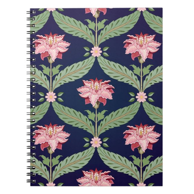 Fantasy-Blume: Dunkle indische Motive Notizblock (Vorderseite)