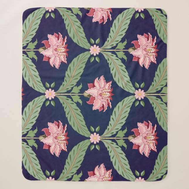 Fantasy-Blume: Dunkle indische Motive Sherpadecke (Vorderseite)