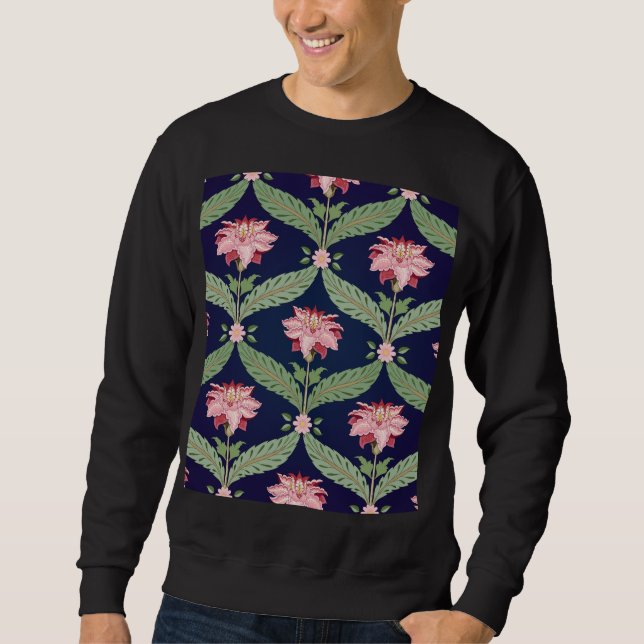 Fantasy-Blume: Dunkle indische Motive Sweatshirt (Vorderseite)