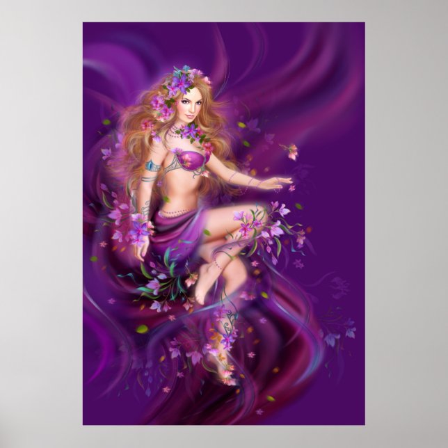 Fantasy Blume Fee. Poster (Vorne)