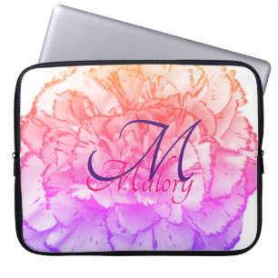 Fantasy Blume Monogram Personalisierter Laptop-Sie Laptopschutzhülle