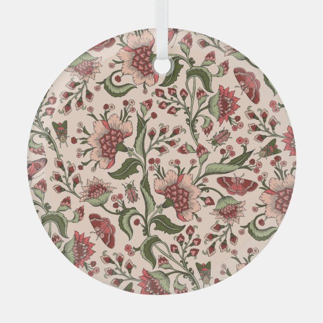 Fantasy Blume Paisley Hand Drawn Ornament Aus Glas (Vorderseite)