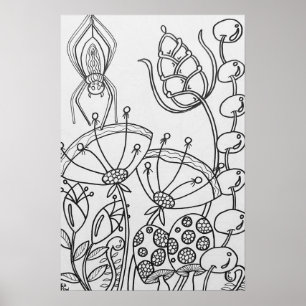 Fantasy-Blume, Spider-Farbposter 16" x24" Poster