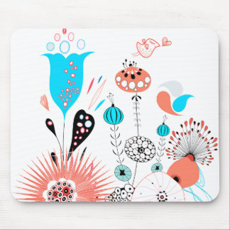 Fantasy-Blume und Birdie Mousepad