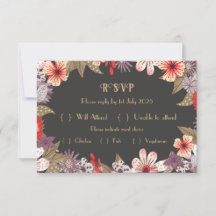 Fantasy-Blume - Wedding RSVP-Karte