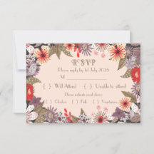 Fantasy-Blume - Wedding RSVP-Karte
