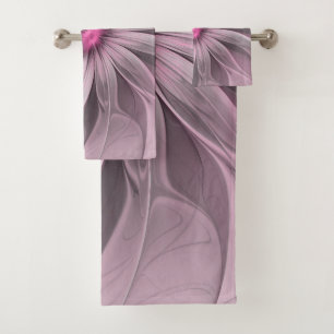 Fantasy-Blumen-Abstrakt-Pflaume-Blumen-Fraktal-Kun Badhandtuch Set