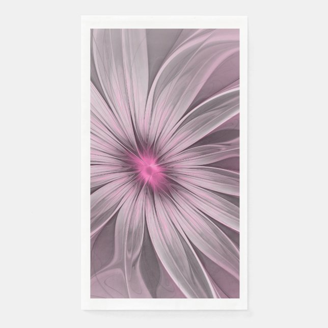 Fantasy-Blumen-Abstrakt-Pflaume-Blumen-Fraktal-Kun Serviette (Vorderseite)