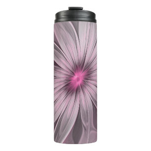 Fantasy-Blumen-Abstrakte-Pflaume-Blumen-Fraktal-Ku Thermosbecher