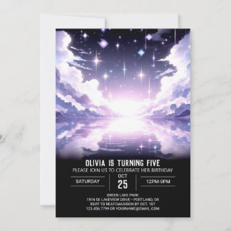 Fantasy Boho Celestial Digital Geburtstag Einladung
